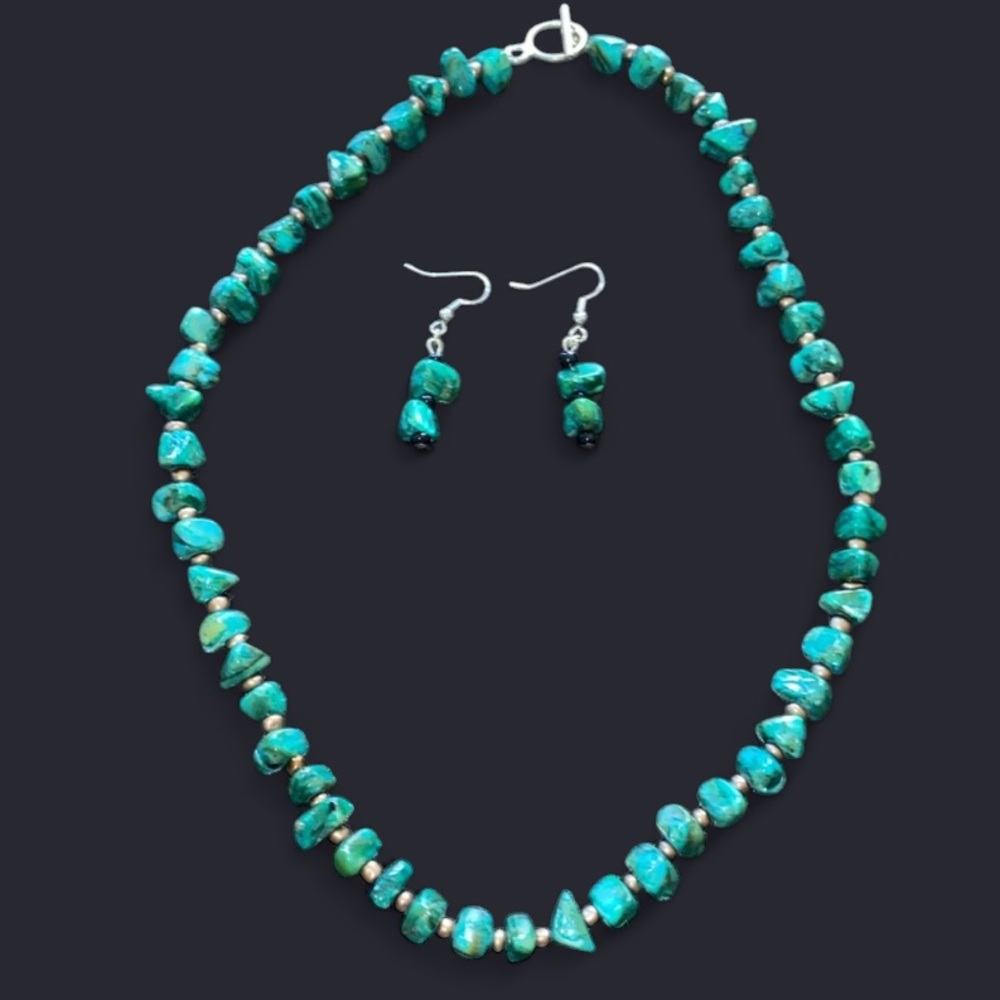 Green and Brown Malachite Necklace set